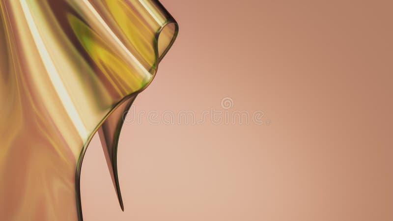 Vibrant abstract 3D render with fluid shapes and glass effect. stock illustration