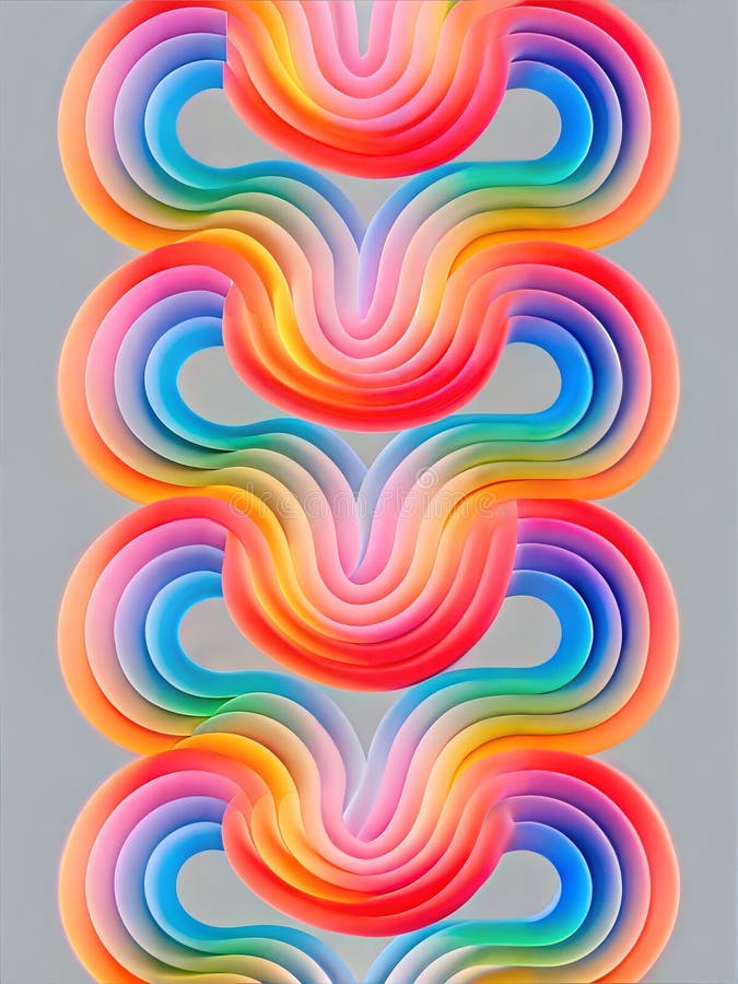 Vibrant Abstract Design with Flowing Colors. A colorful, abstract vertical design with flowing waves of various vibrant hues, creating a mesmerizing and dynamic pattern of colors. AI generated