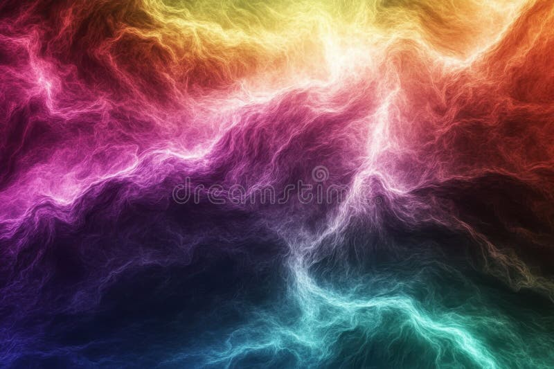 Colorful abstract design with vibrant patterns and harmonious light effects in a dark background vector illustration