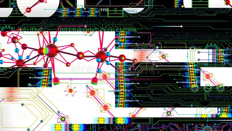 Neon Circuitry and Neural Networks royalty free stock images