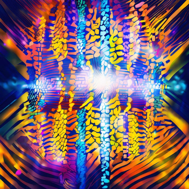 Vibrant Abstract Digital Light Patterns royalty free stock photo