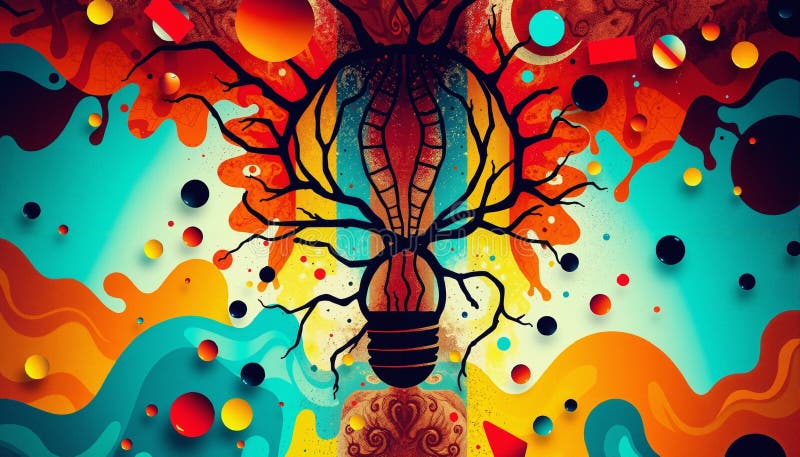 Creative Energy Burst Tree royalty free stock images