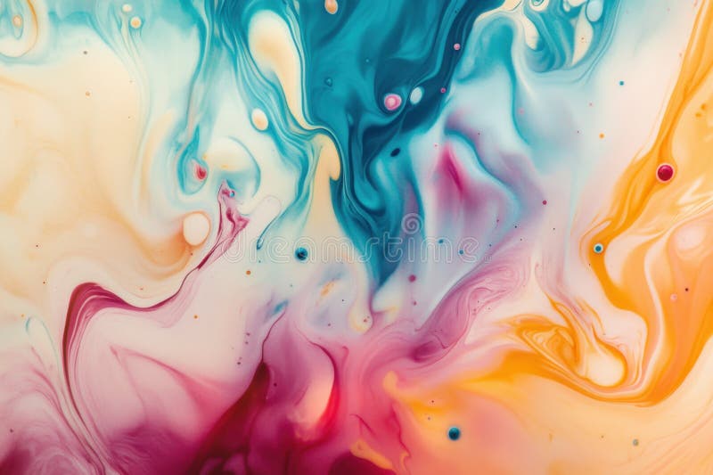 Vibrant Abstract Fluid Art Background with Dynamic Colorful Swirls royalty free stock image