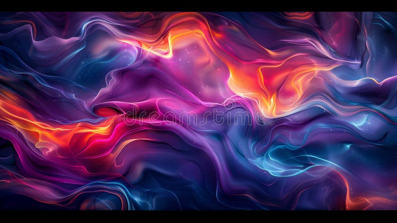 Vibrant abstract fluid art with a colorful blend of pink, purple, blue, and orange swirls creating a dynamic and mesmerizing royalty free illustration