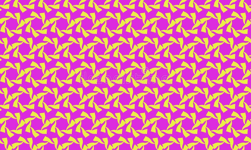 Vibrant abstract geometric pattern featuring interlocking shapes in bold fuchsia and mustard yellow. Ideal for backgrounds stock illustration