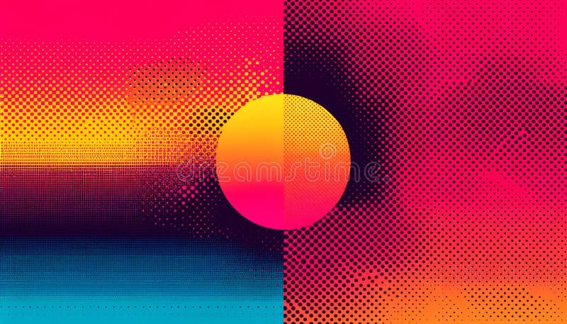 Vibrant Abstract Halftone Gradient Background, Modern Art Concept stock illustration