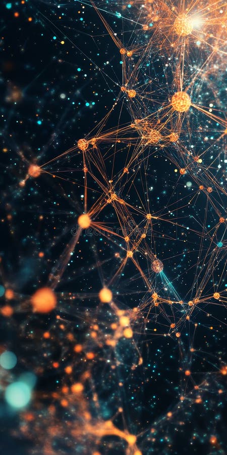Abstract Representation of Cosmic Connections and Interstellar Networks stock illustration