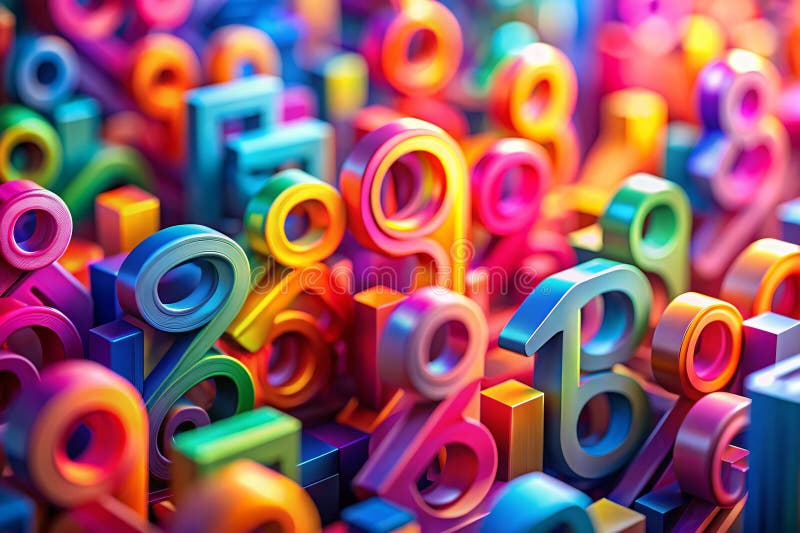 Vibrant Abstract Number Shapes A Deep Dive into Colorful Mathematical Art Exploring Geometric Forms and Numerical vector illustration