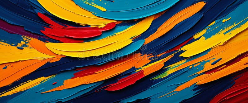 Vibrant abstract paint strokes with dynamic colorful swirls and textures royalty free stock image