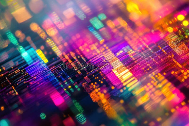 Vibrant abstract patterns in colorful digital art resembling data visualization royalty free illustration