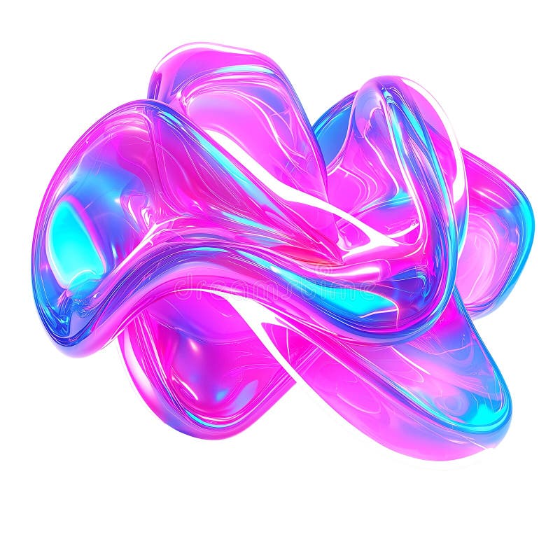 Abstract rendering with vibrant colors on a white surface isolated on transparent background vector illustration.