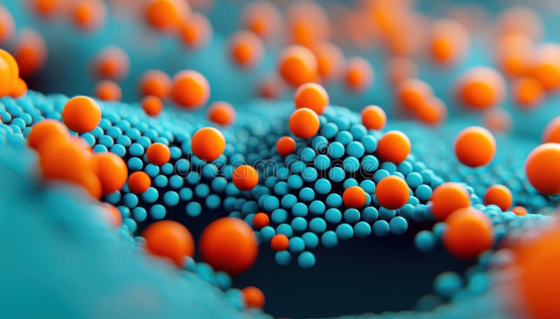 A vibrant abstract representation of spheres in blue and orange vector illustration