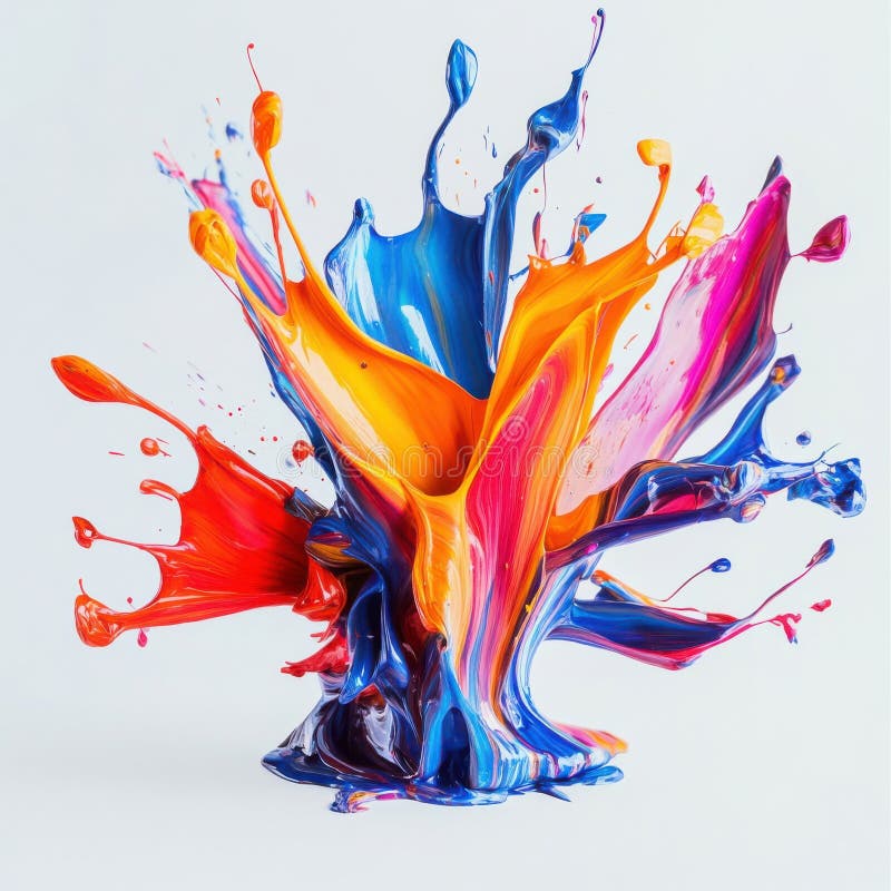 Vibrant abstract splash of colors with dynamic brush strokes experience a stunning display in an form this paint captures energy vector illustratie