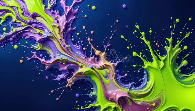 Vibrant abstract splash design for computer desktop backgrounds enhancing visual appeal stock illustration