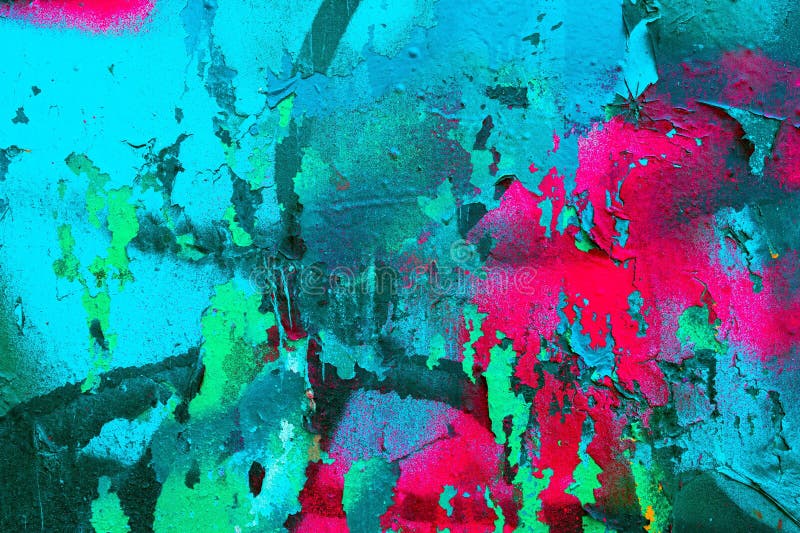 Vibrant Abstract Wall Texture Neon Turquoise Pink 80s Retro Design