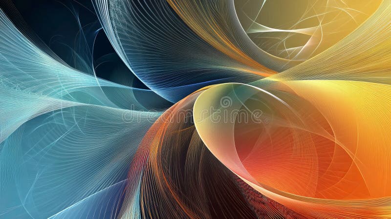 Vibrant abstract wave patterns in a dynamic, colorful composition. stock images