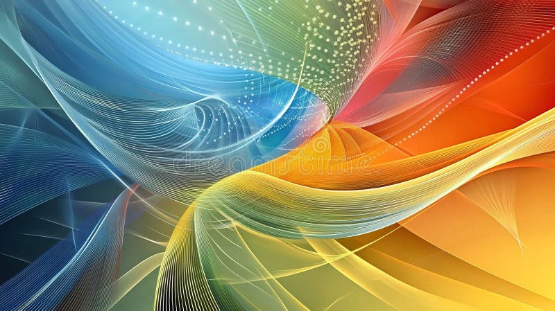 Vibrant abstract wave patterns in a dynamic, colorful composition. royalty free stock image