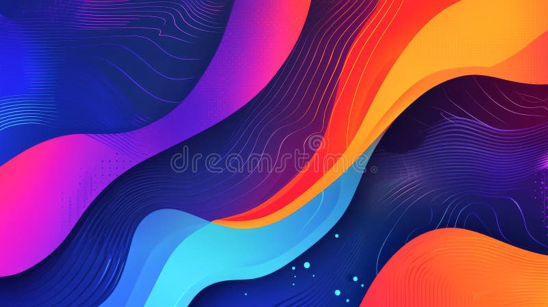 Vibrant abstract waves, dynamic colorful background with modern fluid design. Abstract backdrop stock image