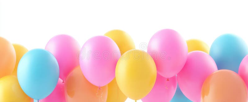 The vibrant array of balloons creating a festive celebration atmosphere. image royalty free stock image.
