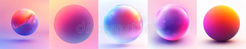 Vibrant Array of Colorful Spheres with Dynamic Gradients stock photography