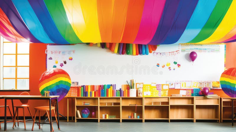 Vibrant banner rainbow background royalty free illustration