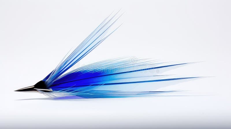 Vibrant blue dart on white background stock illustration