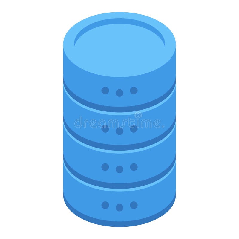 Vibrant blue isometric illustration of a data server, ideal for technology concepts royalty free illustration
