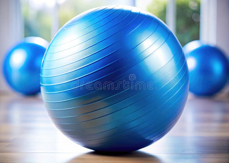 Boost Your Fitness with a Blue Stability Ball Ideal for Pilates Yoga and Rehabilitation Exercises royalty free illustration