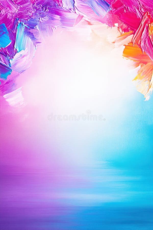Vibrant brush strokes creating a dreamy canvas texture in a burst of colors for artistic inspiration and expressive royalty free stock photography