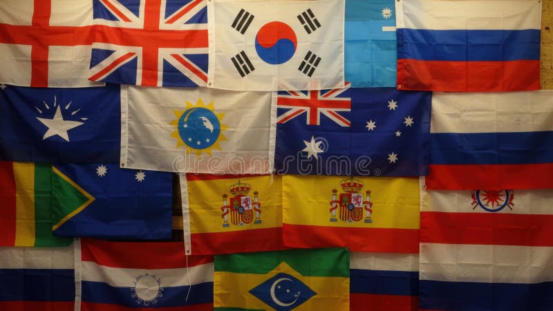 Global Flags Collage royalty free illustration