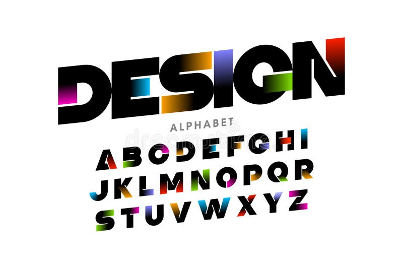 Vibrant color modern font