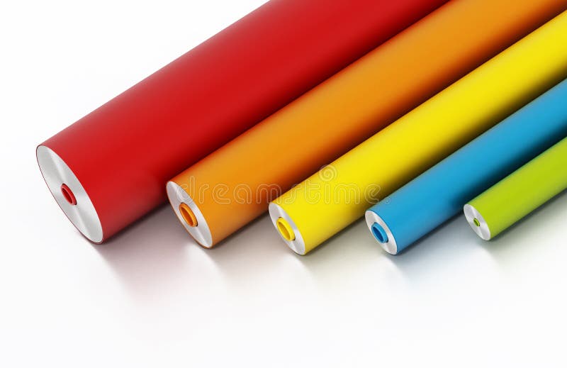 Color Plastic Rolls Stock Illustrations – 122 Color Plastic Rolls
