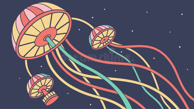 Vibrant Colorful Jellyfish Underwater Vector Illustration, vector design Generative AI stock illustration