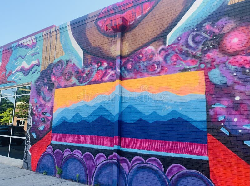 Vibrant Colorful Mural Memphis, Tennessee royalty free stock images