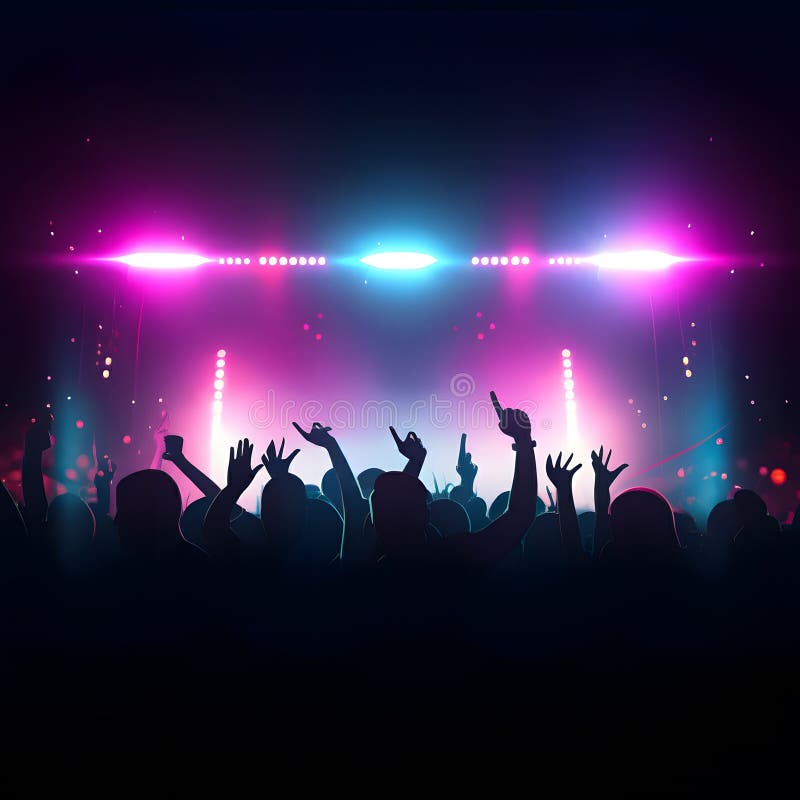 Vibrant crowd enjoying music at a festival