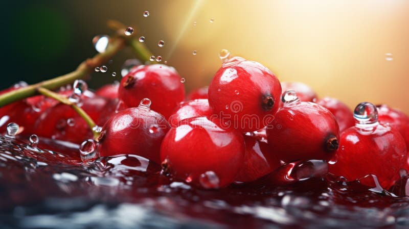 Vibrant Cranberry Still Life With Dramatic Lighting royalty free illustration