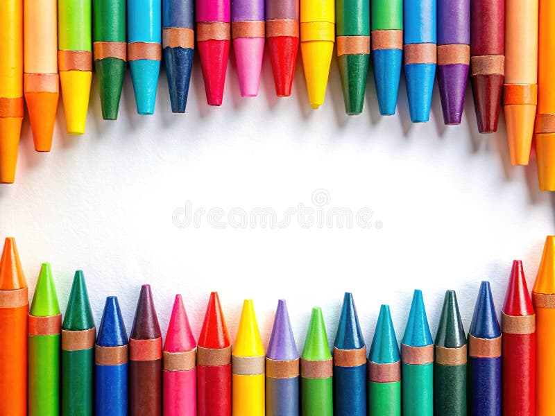 Vibrant Crayon Border on White a BacktoSchool Celebration of Creativity ...