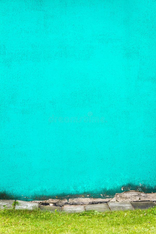 Vibrant cyan plaster wall stock images