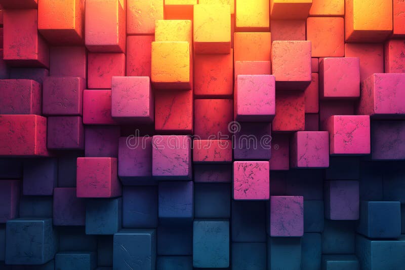 Abstract Geometric Pattern with Vibrant Cubes Modern Design for Prints and Backgrounds Generative AI royalty free illustration
