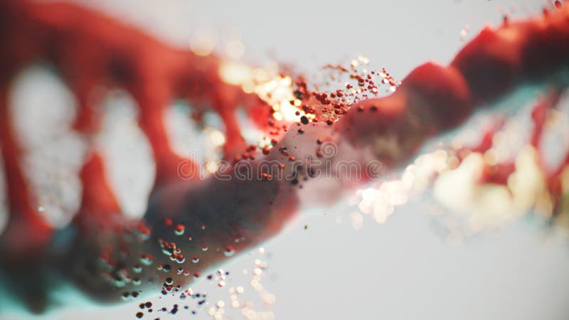 Vibrant 3D DNA structure with microcosmic molecules, showing genetic code creation and evolutionary biology principles. Code division stock images, royalty-free photos and pictures