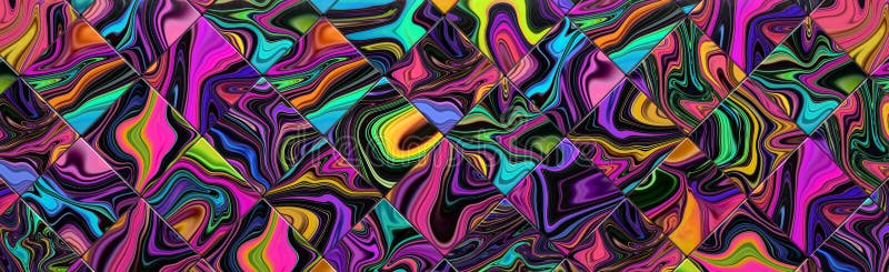 țiglă colorată psihedelică 3dillustrină royalty free illustration