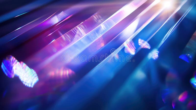 A vibrant display of colorful lights illuminating a dark space. stock photo