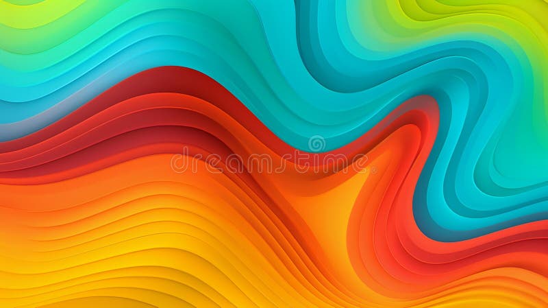 Un fond abstract dinamic și dinamic cu unde curgătoare de linii multicolore. ai generativ royalty free stock image