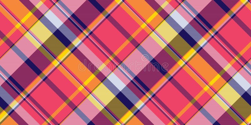 Vibrant, dynamic plaid pattern in warm, inviting hues. Seamless design, perfect for textiles, backgrounds, or modern graphic stock illustration
