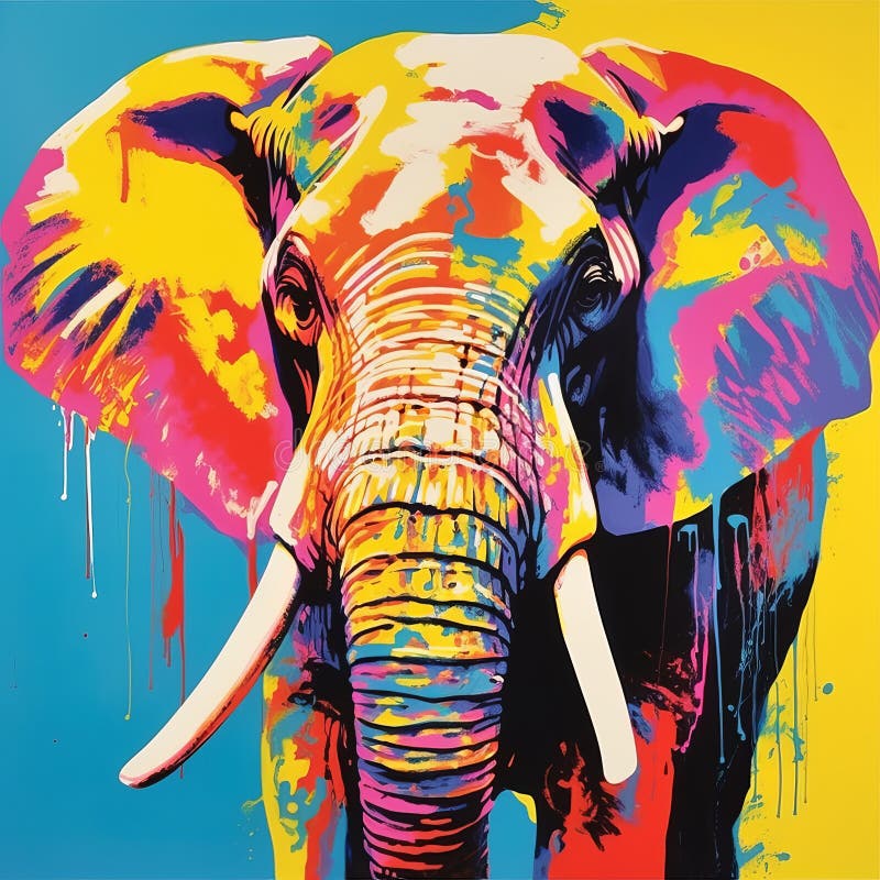 Vibrant Elephant Painting Inspired by Banksy, Martin Ansin, and Andy ...