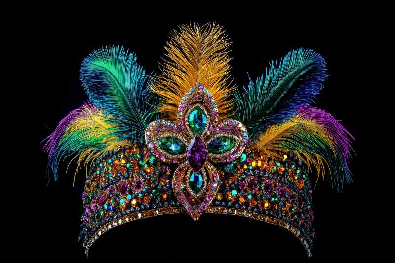 Black Carnival Headdress with Gems Black Carnival Headdress with Gems