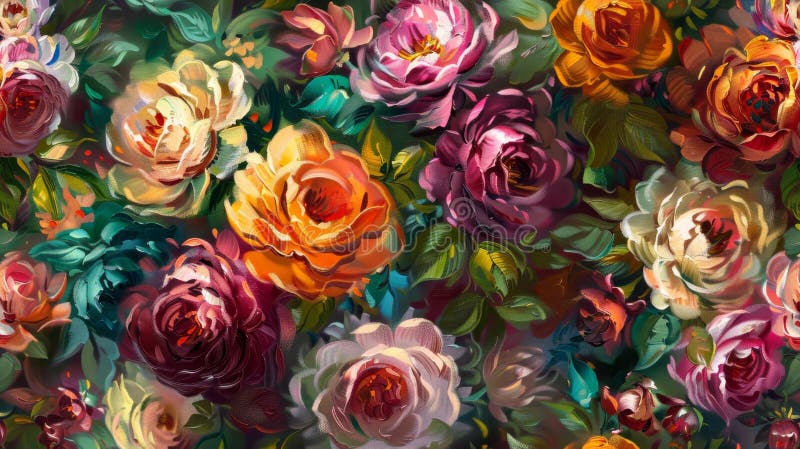 Vibrant Floral Tapestry: Symphony of Roses in Bloom stock images