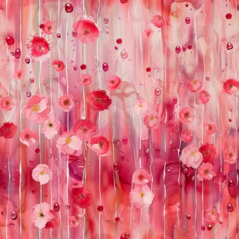 Vibrant Floral Water Droplets on Glass Background stock photos