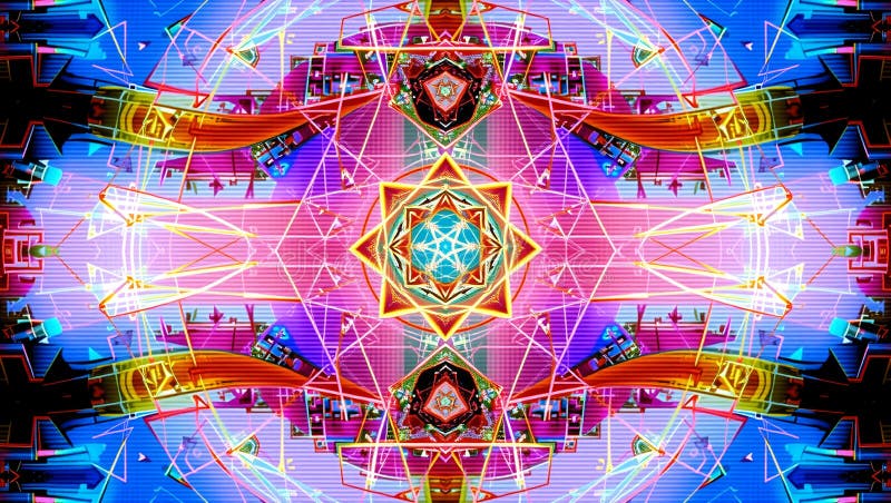 Modern digital kaleidoscope symmetry pattern