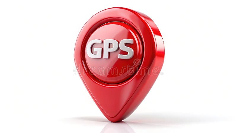 HighQuality Glossy Red GPS Location Pin A Vibrant Digital Map Marker for Navigation and Tracking Applications royalty free illustration